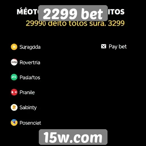 Métodos de pagamento aceitos na 2299 bet